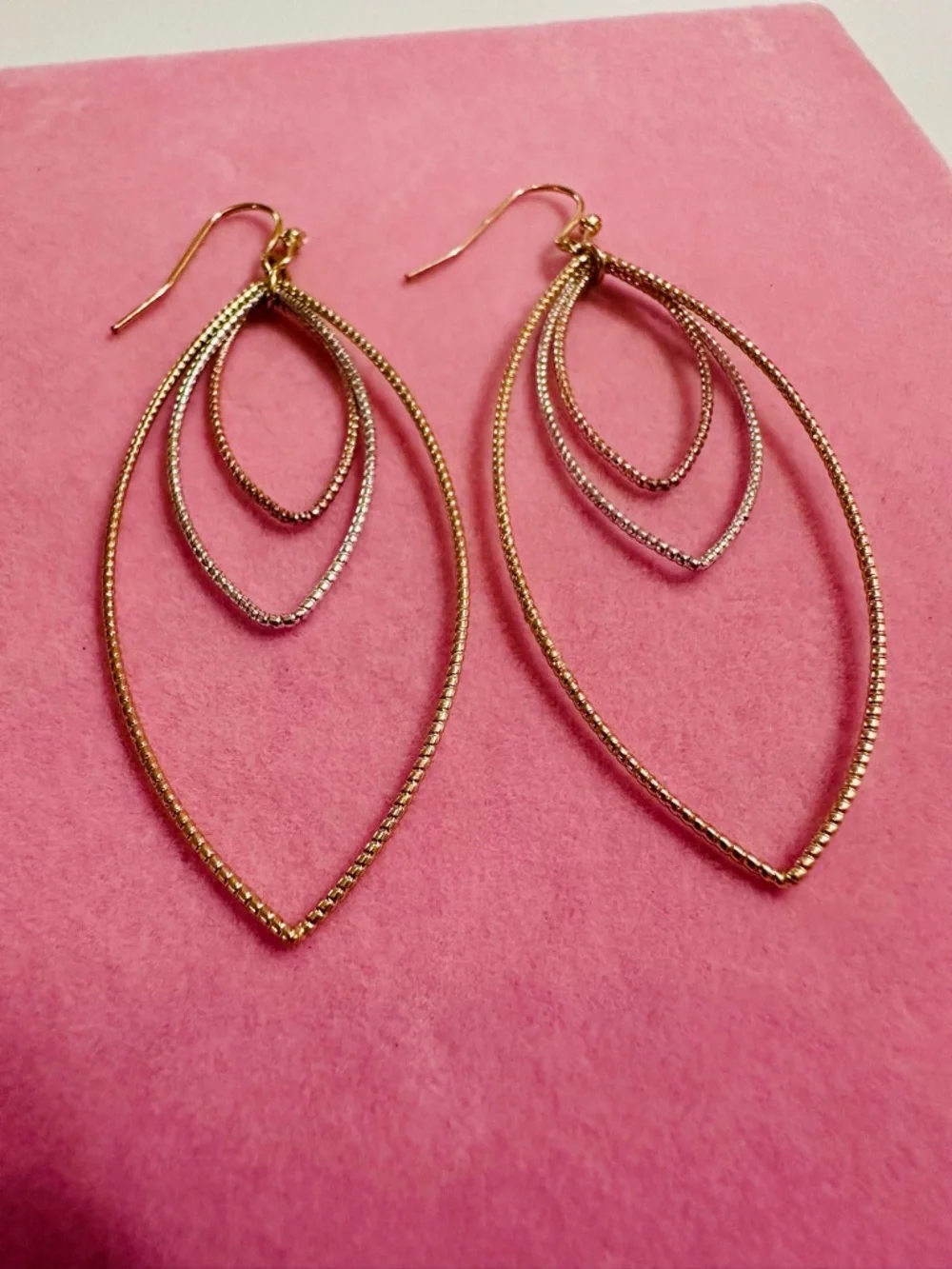 Mixed Metal Dangle Earrings